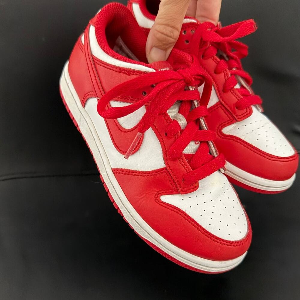 Nike Dunk Low Retro Red and White youth / kids sneaker / tennis shoe size 2Y